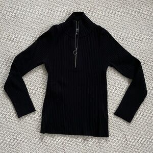 Maeve 1/4 Zip Ribbed Sweater
